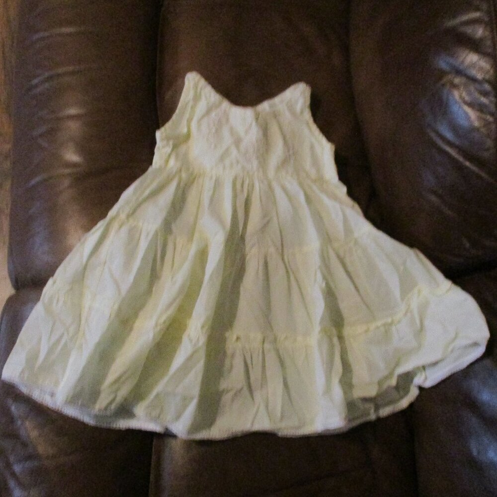 Strasburg Pale Yellow Hand Embroidered tier ruffle Dress 18 Mo